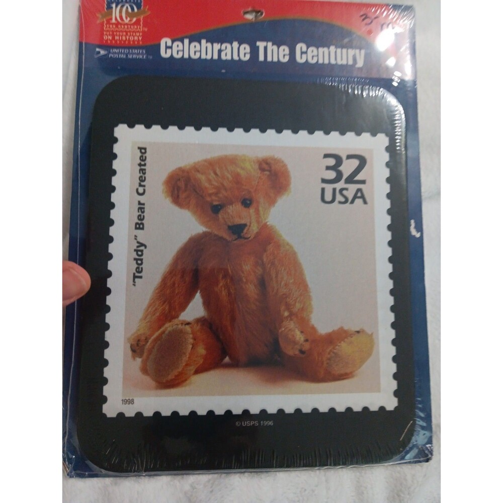 Vtg 1998 USPS Teddy Bear 32c Stamp Mouse Pad Celebrate The Century NIP Sealed.